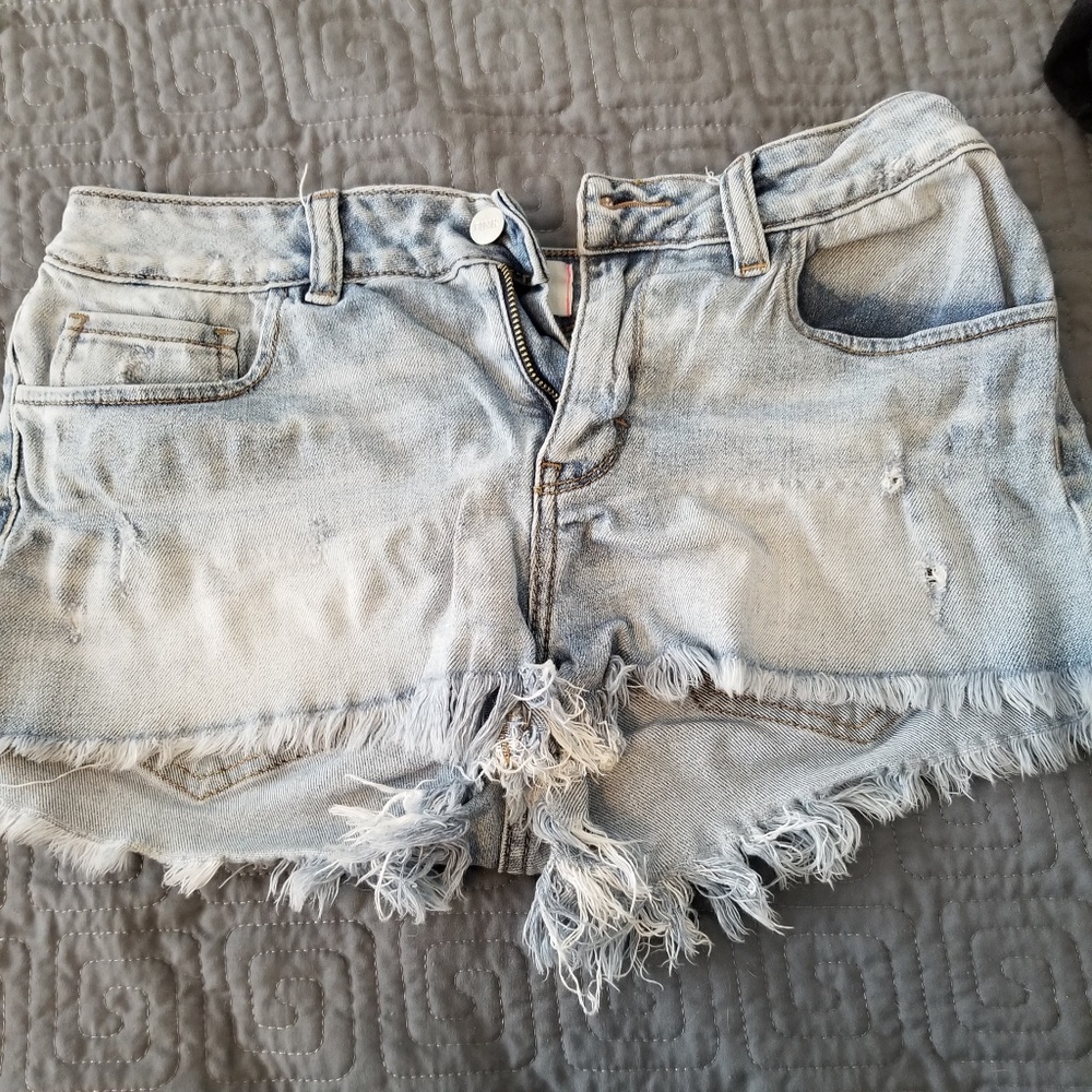 Low rise jean shorts